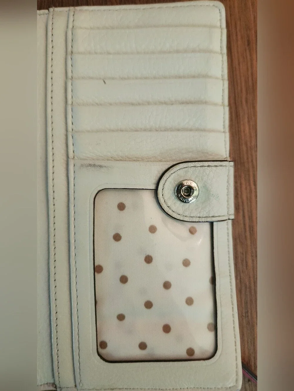 Kate Spade Neon Pink Saffiano Zip Wallet White Interior
